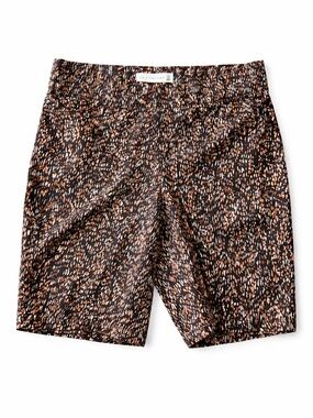 Retrology Printed Bermuda Shorts Womens Large Pull On Stretch Brown Black